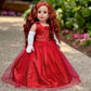 Lady In Red - 3 Piece 18 Inch Doll Outfit - Red Gown, Gloves And Cape - (Doll Not Included)