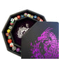 Fantasydice- Purple - Fire Dragon - Dice Tray - 8'' Octagon with Lid and Dice Staging Area- Holds 5 Sets of Dice(7 / Standard) f