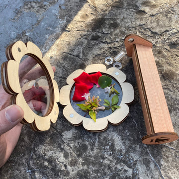 Vidonio Natural Diy Kaleidoscope Kit, New Wooden Magic Rotating Kaleidoscope Making Set For Nature Lovers, Best Gift, Outdoor Cl