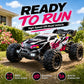ZNLYRION RC Car Off-Road Monster 4WD Truck 2.4GHz 3-Speed Adjustable Remote Control Car with LED Headlights, All Terrain Big Tire Hobby RC Vehicle 2 Rechargeable Batteries RTR Toy for Adults Teens
