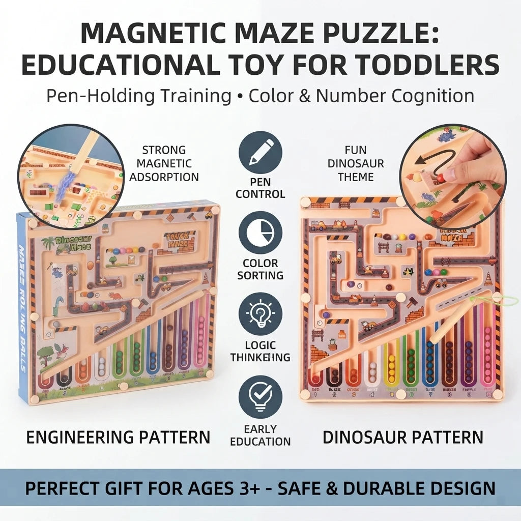 A magnetic maze advanced rolling ball math logic thinking classification cognitive educational toy for early childhood education, visual and intellectual development, hands-on and brain use
