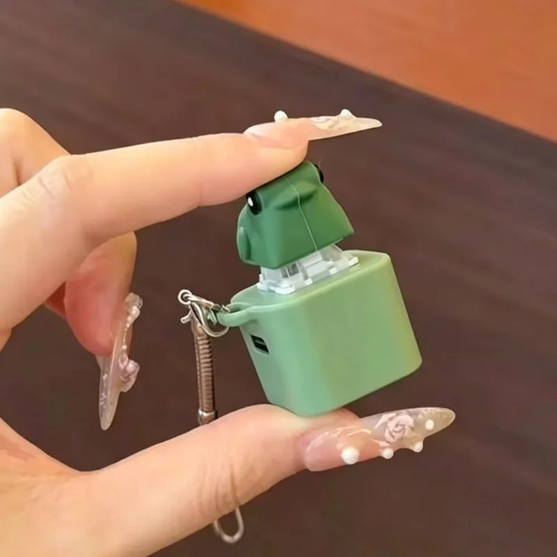 Rechargeable Squeeze Stress Relief Toy Cute Frog Keychain Pendant With Sound Portable Decompression Artifact Gift For Boys