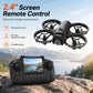 ZNLYRION  Mini Full Protective Drone YL3PK With 2.4 Inch Screen Remote Dual Camera Optical Flow Hover 2 Batteries Indoor RC Quadcopter