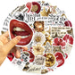 50/100PCS Gold&Red Y2k Stickers Lucky Girls DIY Stickers Scrapbooking Phone Luggage Skateboard Waterproof Coquette PVC Decals