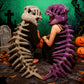 75/115CM Large Size Cool Wearable Dinosaur Skeleton Lifelike Skull Spine Plush Toys for Creative Cosplay Halloween Costume Gift