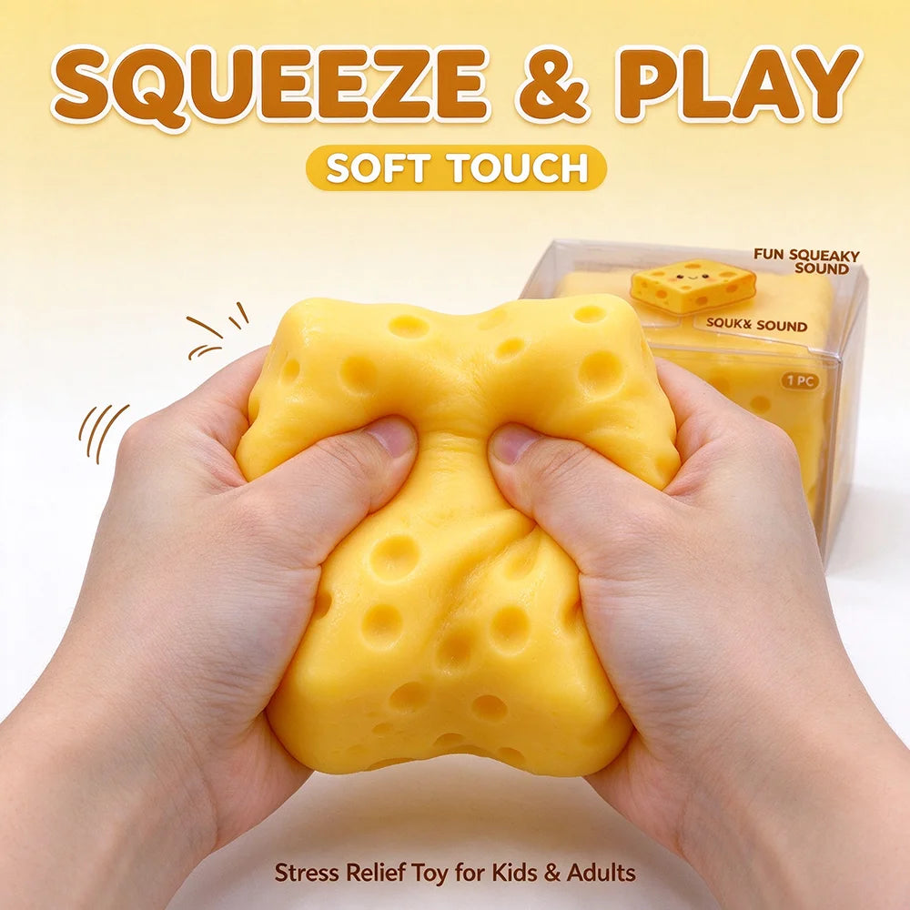 High Quality Simulation Cheese Building Block Squeeze Toy Slow Rising Stress Relief Sensory Fidget Toy for Kids Friends Students Christmas Halloween Party Birthday Gift Goodies