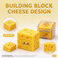 High Quality Simulation Cheese Building Block Squeeze Toy Slow Rising Stress Relief Sensory Fidget Toy for Kids Friends Students Christmas Halloween Party Birthday Gift Goodies