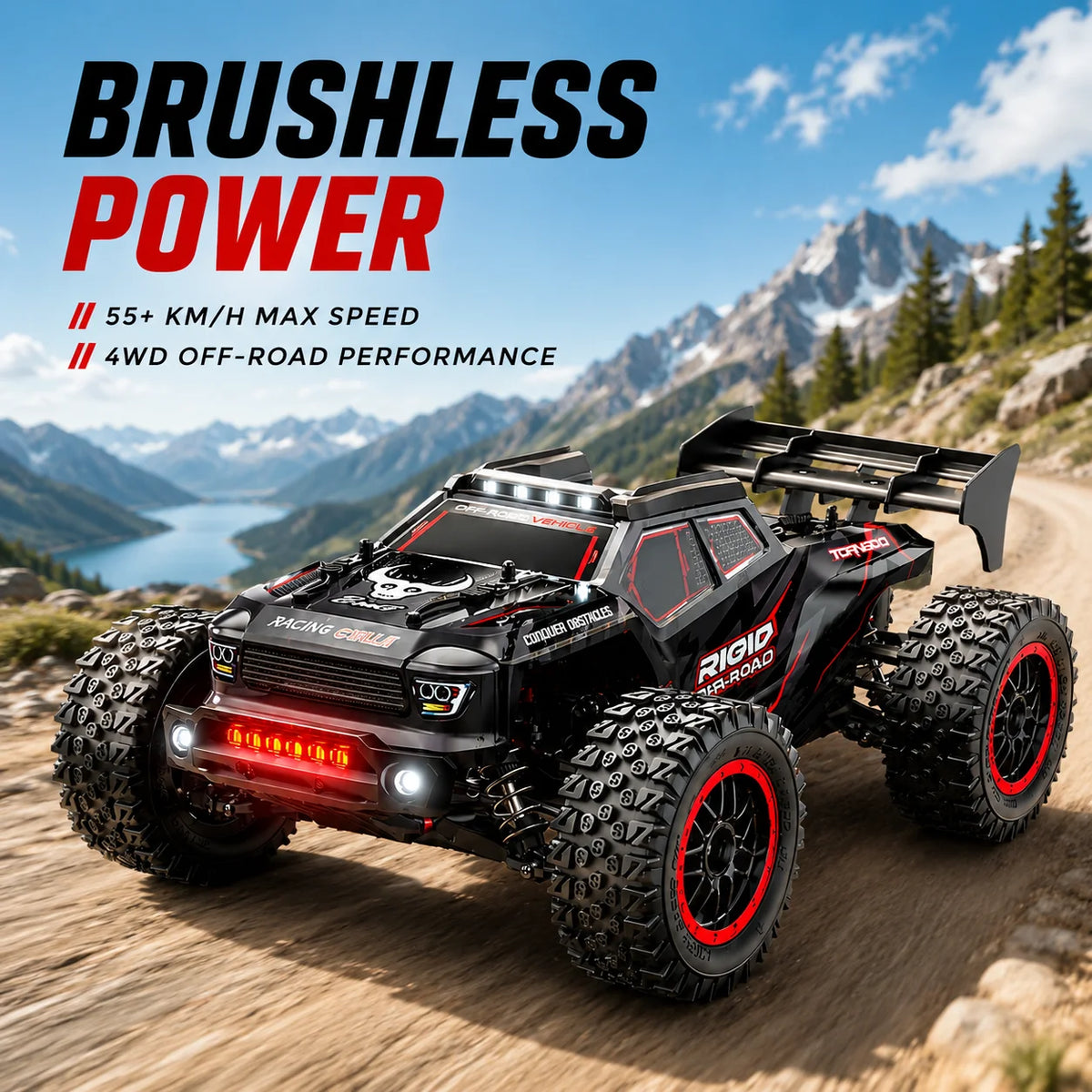 ZNLYRION RC Car Truck SG316MAX High Speed Brushless Full Metal Gear Differential 2.4Ghz 300M Remote Distance LED Headlight Big Foot RC Car For Adult Hobby