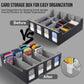 Card Storage Box, Holds 2400+ Single Sleeved Cards, Includes 4 Card Stoppers and 24 Card Dividers, Suitable for TCG Trading Card
