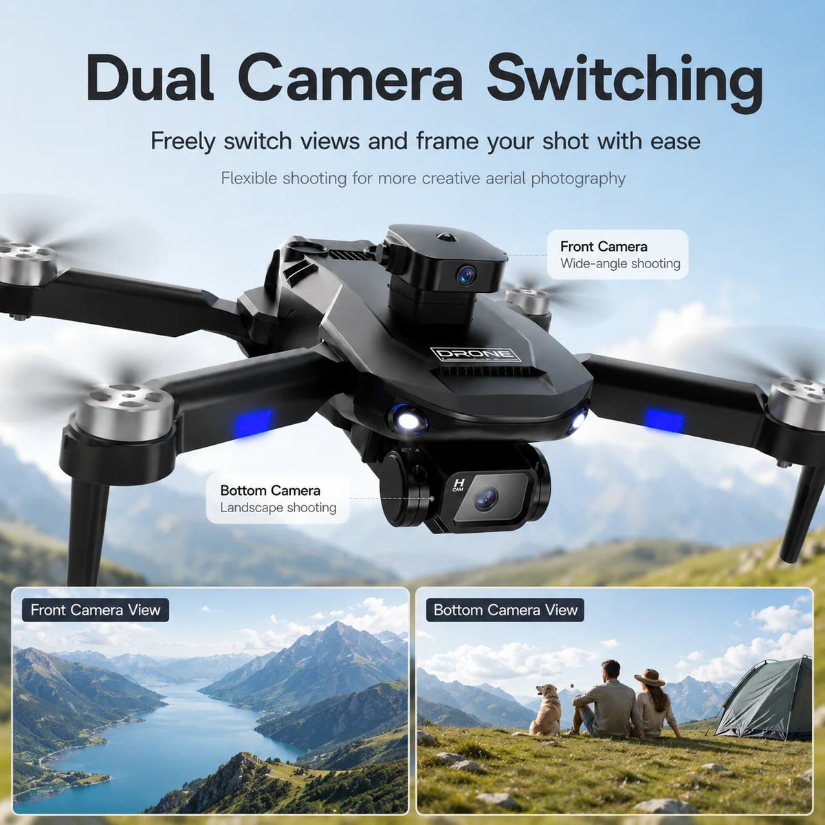 ZNLYRION Brushless Drone F196  4K Dual Camera 360° Obstacle Avoidance Optical Flow Positioning 20Mins Flight Time WIFI FPV RC Quadcopter