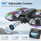 ZNLYRION Mini Drone K200MAX Full Protected  With LCD Screen Remote 180 Electric Adjustable Camera Brushless Motor Optical Flow Hover RGB Colorful Light RC Quadcopter