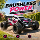 ZNLYRION RC Car Off-Road Monster 4WD Truck 2.4GHz 3-Speed Adjustable Remote Control Car with LED Headlights, All Terrain Big Tire Hobby RC Vehicle 2 Rechargeable Batteries RTR Toy for Adults Teens