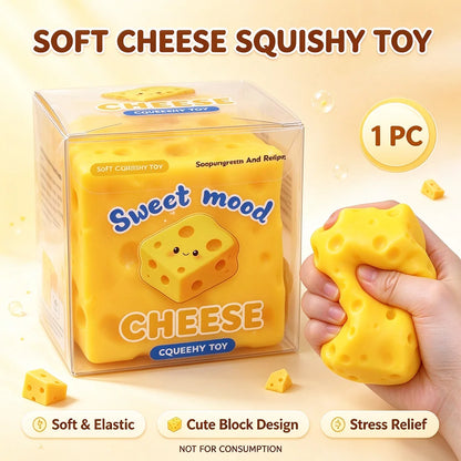 High Quality Simulation Cheese Building Block Squeeze Toy Slow Rising Stress Relief Sensory Fidget Toy for Kids Friends Students Christmas Halloween Party Birthday Gift Goodies