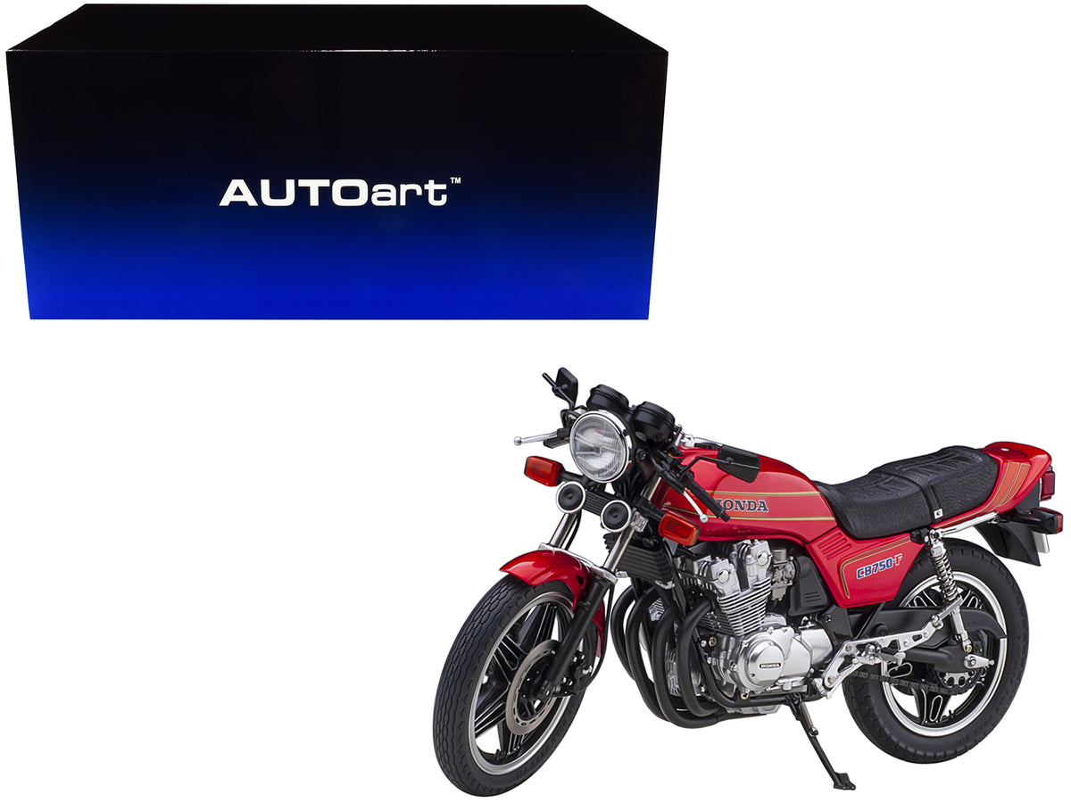 Honda CB750F Motorcycle Red with Helmet inchBaribari Legendinch (1986) OVA 1/12 Model by Autoart