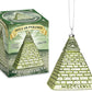 All Seeing Eye Dollar Pyramid Glass Holiday Ornament