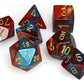 Chessex Manufacturing Chx26462 Red & Teal Cube Gemini No7 Dice With Gold Numbers - Set Of 7