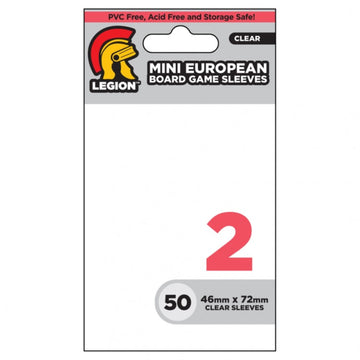Legion Supplies Lgnbgsme2 Mini European Board Game Sleeves44; Clear