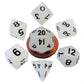 Metallic Dice Games Lic4310 10 Mm Metallic Mini Dice  Glow Clear With Black Numbers - Set Of 7