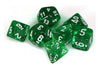 Chessex Manufacturing Chx23075 Green Translucent Dice With White Numbers - Set Of 7