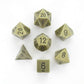 Chessex Manufacturing Chx27023 Metal Dice With Black Numbers - Old Brass  Set Of 7