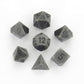 Chessex Manufacturing Chx27028 Dark Metal Dice With Black Numbers - Set Of 7