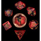 Metallic Dice Games Lic4113 Mini Red & Black With Gold Numbers Dice Games - Set Of 7
