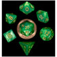 Metallic Dice Games Lic4155 Mini Grean & Light Green With Gold Numbers Dice Games - Set Of 7