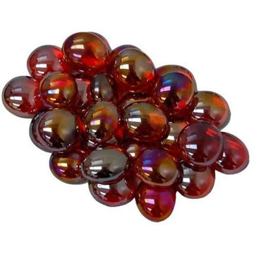 Glassstonestube - Crystal Red Iridized&#44 Board Gaming Stone - 40 Piece