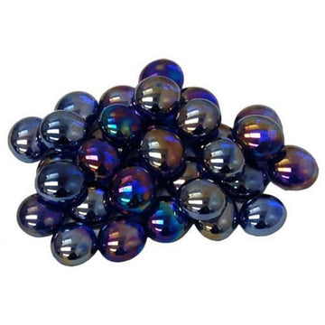 Chessex Manufacturing Chx01176 Glassstonestube - Crystal Dark Blue Iridized  Board Gaming Stone - 40 Piece