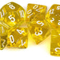 chessex Manufacturing cHX23072 Board game cube - Translucent Yellow & White - Set of 7