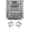 chessex Manufacturing cHX23271 D10 clamshell Board game - Translucent clear with White - 10 Piece