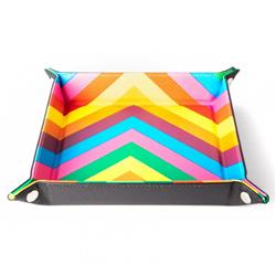 Metallic Dice Games Lic534 10 X 10 In Folding Dice Tray - Leather - Rainbow
