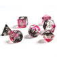 Sirius Dice SDZ000201 Sirius Dice - Translucent Pink, clear & Black - Set of 7