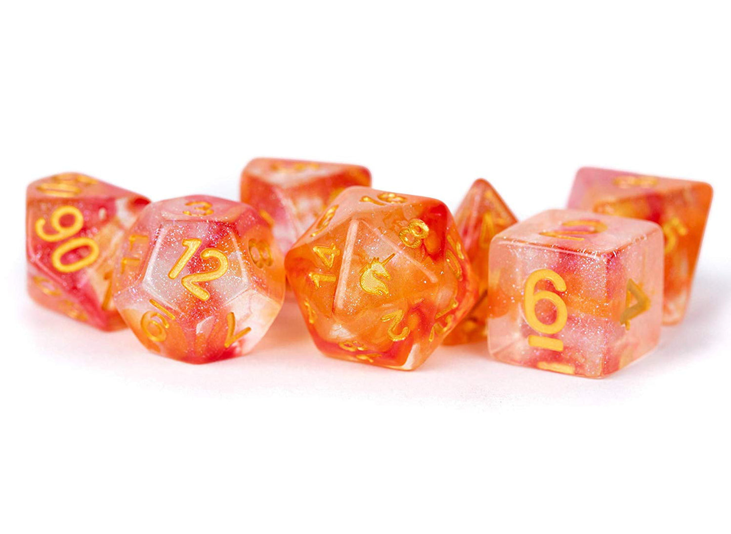 Metallic Dice Games Lic707 Unicorn Mystic Embers Dice - Set Of 7