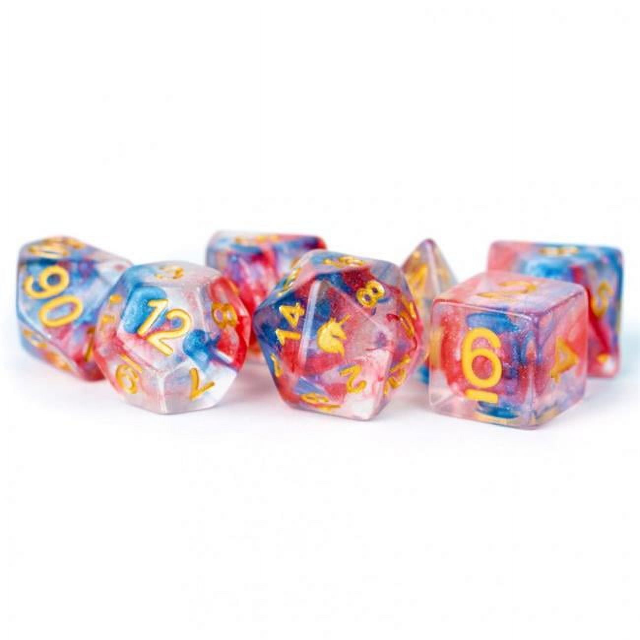Metallic Dice Games Lic708 Unicorn Cosmic Carnival Dice - Set Of 7