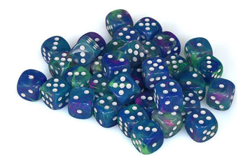 Chessex Manufacturing Chx27946 12 Mm D6 Cube Festive Dice - Waterlily & White&#44 36 Piece
