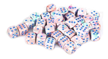 Chessex Manufacturing Chx27944 12 Mm D6 Cube Festive Dice - Pop-Art & Blue&#44 36 Piece