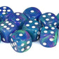 Chessex Manufacturing Chx27746 16 Mm D6 Cube Festive Dice - Waterlily & White, 12 Piece