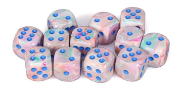 Chessex Manufacturing Chx27744 16 Mm D6 Cube Festive Dice - Pop-Art & Blue&#44 12 Piece