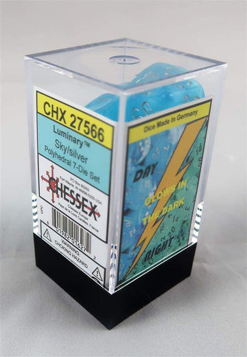 Gnd Luminary Sky & Silver Dice - Set Of 7