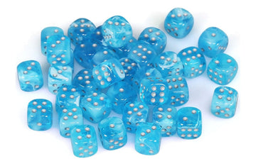 Chessex Manufacturing Chx27966 12 Mm D6 Cube Gnd Luminary Sky & Silver Dice - 36 Piece