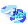 Metallic Dice games LIc922 Silicone Round Dice case - Blue & White & Heather Blue
