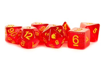 Metallic Dice games LIc721 Unicorn-Red Dice - 7 Piece