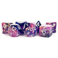 Metallic Dice Games Lic633 Eternal Dice - Purple, Blue & White - Set Of 7