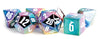 Metallic Dice Games Lic032 Metal Rainbow & White Aegis Dice - Set Of 7