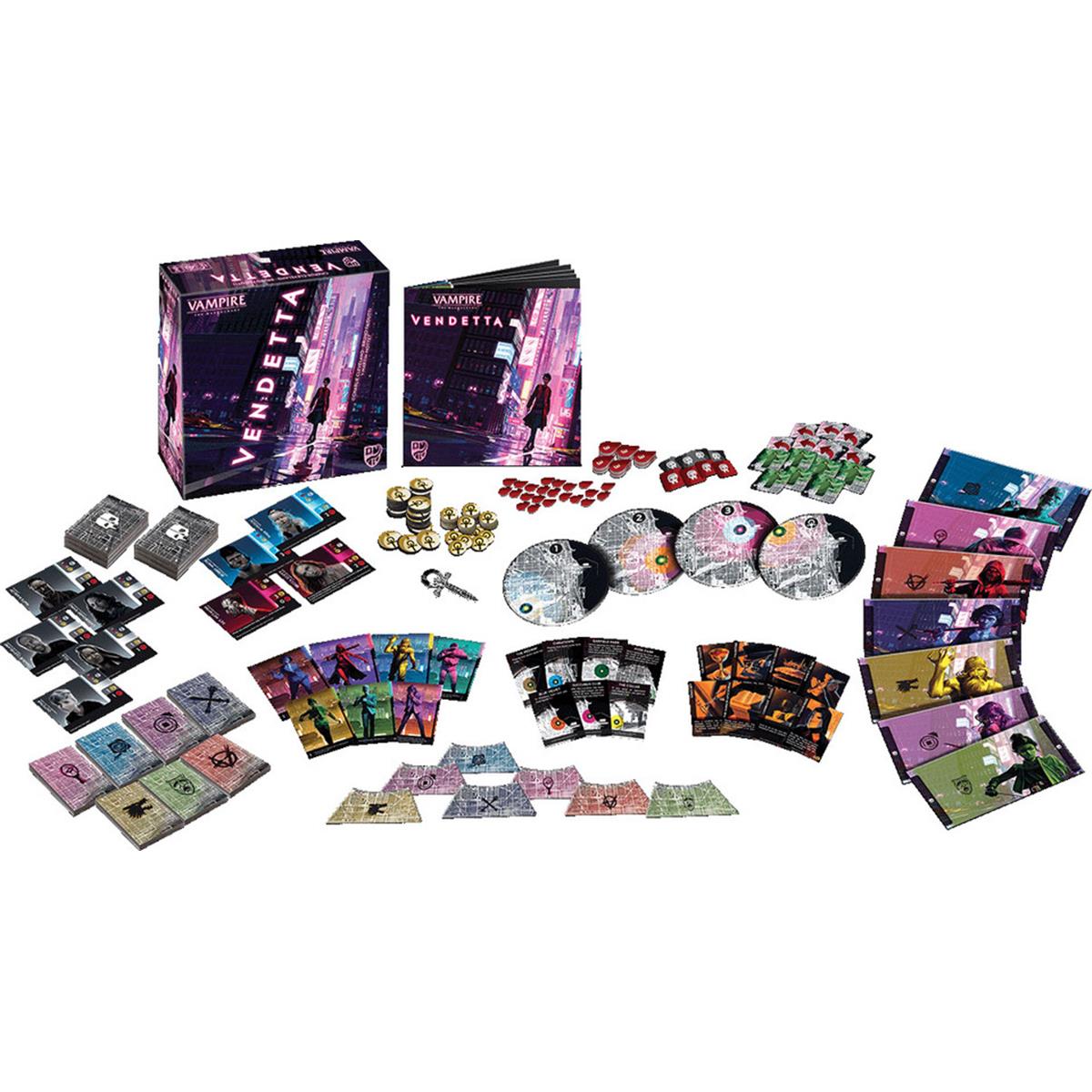 Horrible Guild Vampire The Masquerade - Vendetta Strategy Board Game, 3-5 Players, Paper, Multi Color, Model HG044