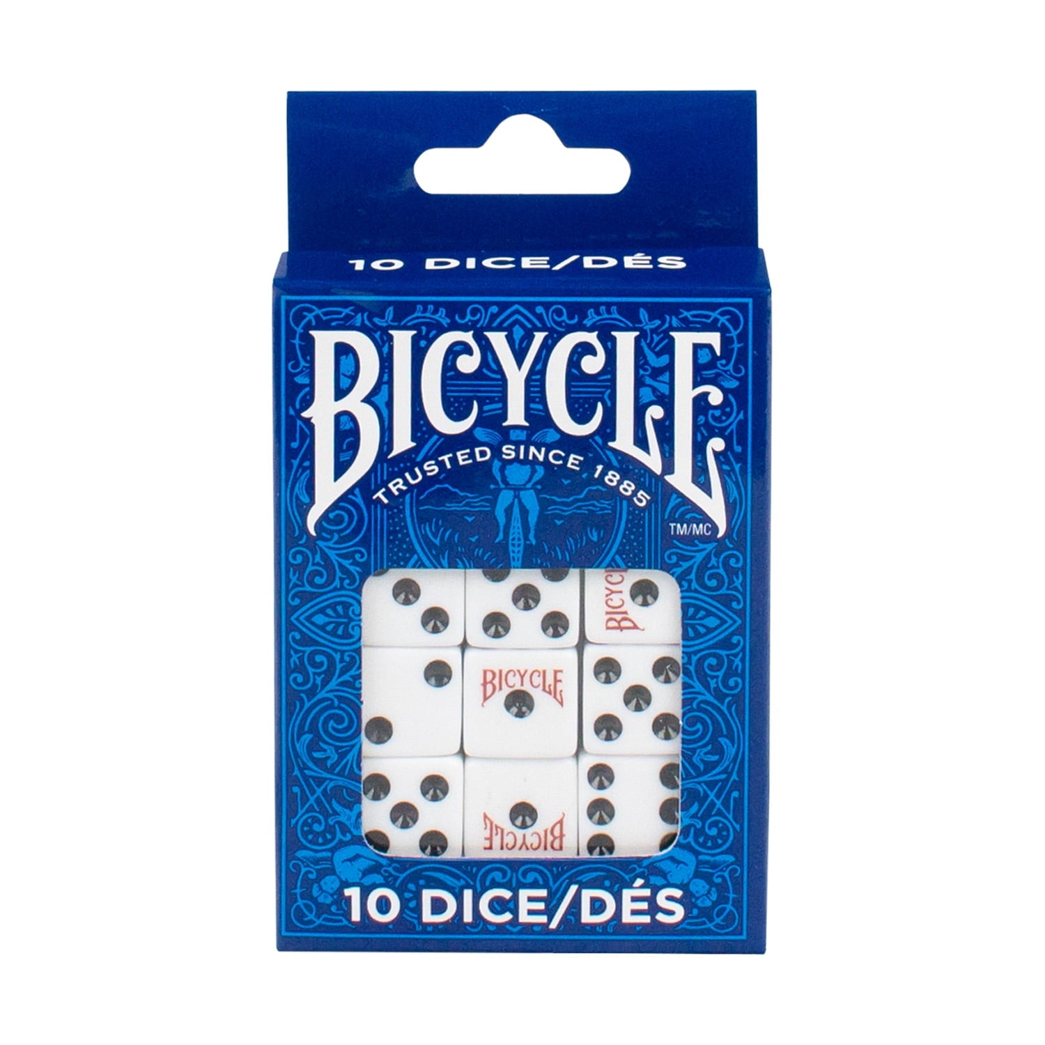Bicycle JKR130011941 D6 OP Bicycle White & Black Dice Bags - 10 Piece