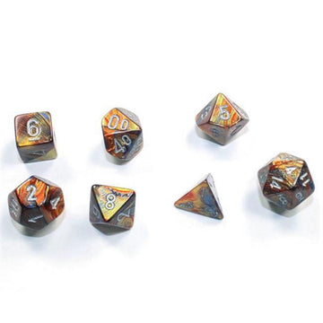 Lustrous Cube Mini Dice&#44 Gold & Silver - Set Of 7