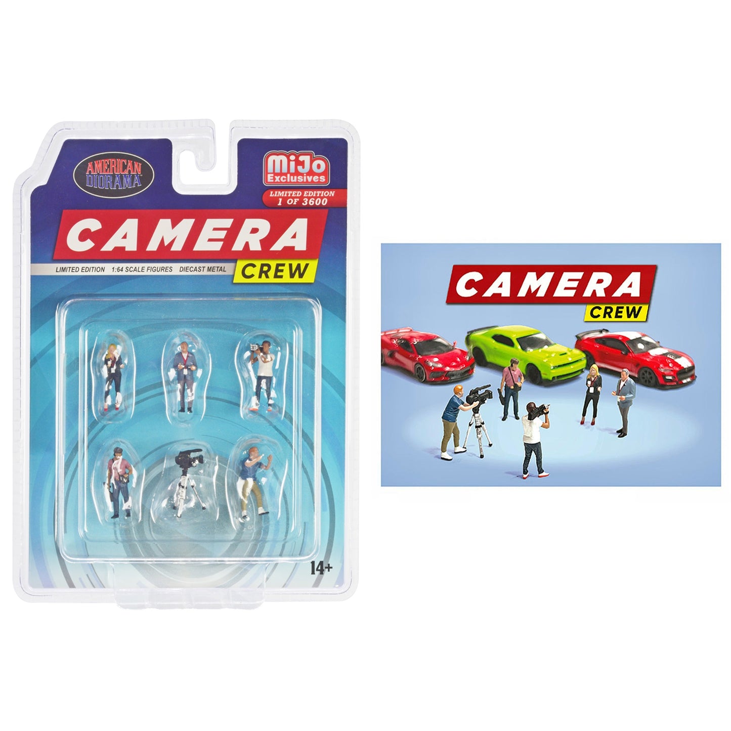American Diorama Camera Crew 6 Piece Diecast Figure Set (5 Figures, 1 Camera) Limited Edition To 3600 Pieces Worldwide For 1/64 Scale Models Ad-76526Mj