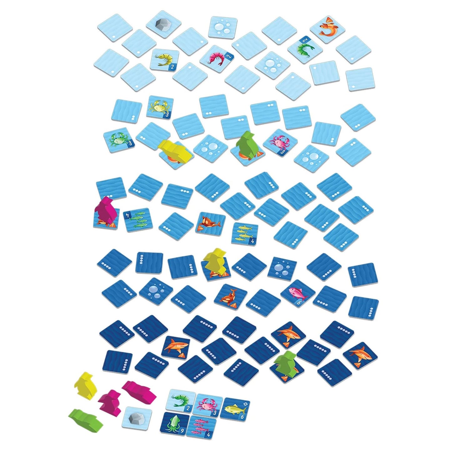 AEG Deep Dive Push Your Luck Game for Families, 1-6 Players, Cardboard, Penguin Meeples, Ages 10+, Model AEG-1031